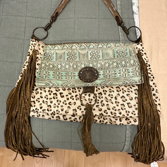 Bags Fun Recycled Leather Bag With Lv Patch All Leather Poshmark